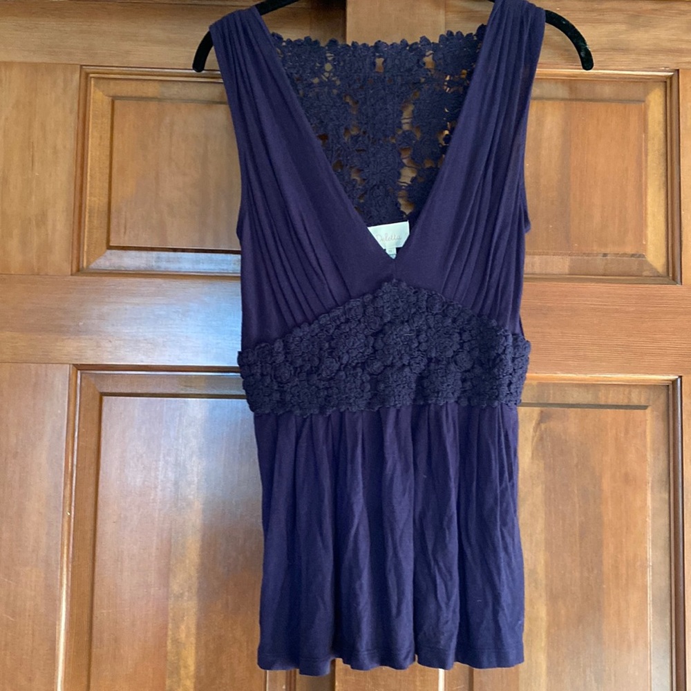 Anthropologie V-neck embroidered tank top